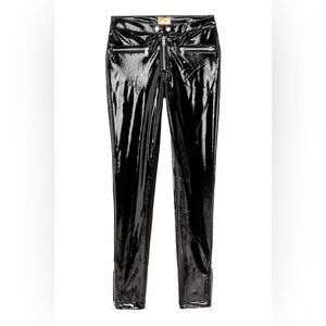 COPY - H&M patent pants leggings PVC vinyl black side zipper pockets leg zipper…
